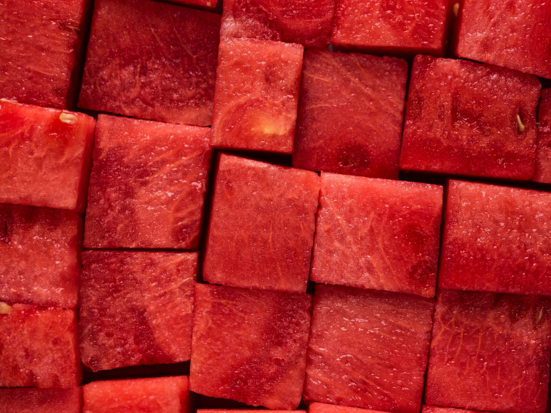 Red watermelon cubes